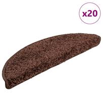 Laiptų kilimėliai 20 vnt 56x17x3 cm rudi pusapvaliai