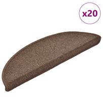 Laiptų kilimėliai 20 vnt 56x17x3 cm kavos rudos spalvos pusapvaliai