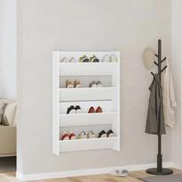Sieninės spintelės batams 2vnt baltos 80x18x60cm MDP