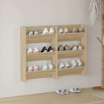 Sieninės spintelės batams 2vnt ąžuolo 60x18x90cm MDP