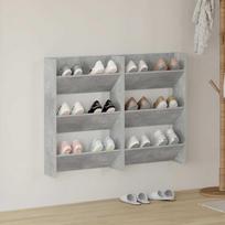 Sieninės spintelės batams 2vnt pilkos 60x18x90cm MDP
