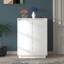 Spintelė batams balta 60x35x80cm pušies medienos masyvas