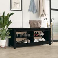 Suoliukas batams juodas 110x38x455cm pušies masyvas