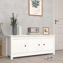 Spintelė batams balta 110x38x455cm pušies medienos masyvas