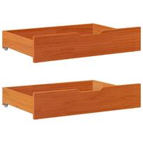 Stalčiai po lova 2vnt rudos 80x55x17cm pušies masyvas