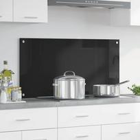 Virtuvės atbraila Juoda 100 x 50 cm grūdintas stiklas