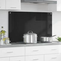 Virtuvės atbraila Juoda 100 x 60 cm grūdintas stiklas