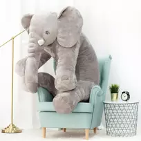 Didelis Pliušinis Dramblys, Minkštas Žaislas, 155 Cm, Pilkas, Hogo