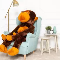 Didelė Pliušinė Beždžionė, Minkštas Žaislas, 160 Cm, Ruda, Moko