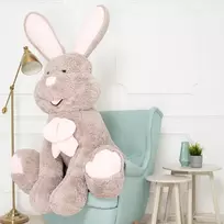 Didelis Pliušinis Zuikis, Minkštas Žaislas, 160 Cm, Pilkas, Vuni