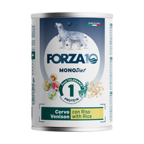 FORZA10  Diet, briediena su ryžiais, šunims šlapias maistas, 400 g