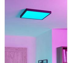 Eglo 901728 -LED RGBW dimeriu reguliuojamas rūkytas lubinis šviestuvas FUEVA-Z LED/17,8W/230V 39cm IP44 juodas