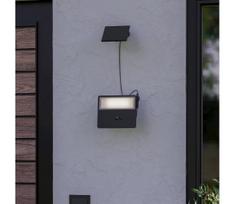 Eglo 901085-LED Saulės energija maitinamas lauko sieninis šviestuvas PANETTIERI LED/6,7W/3,7 1200mAh IP44 juodas