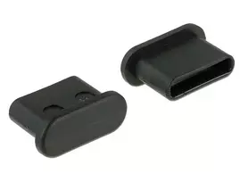 Delock dangtelis nuo dulkių, skirtas USB Type-C™ lizdui be rankenos, 10 vienetų juodos spalvos