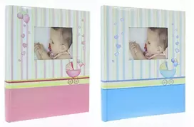 Gedeon Albumas GED DBCS10 BABYCHART 24x29/20psl | rožiniai arba šv.mėlyni lapai | kampučiai/lipdukai | knyginio rišimo | max 10x15 40