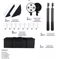 stovai su 4 apšvietimo lempomis (softbox)