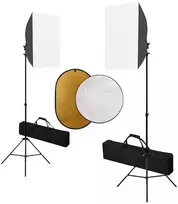 Fotostudijos komplektas su šviesdėžėmis ir reflektoriumi