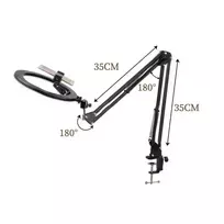 žiedinė 16 cm LED lempa su laikikliu prie stalo