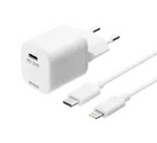 DELTACO USB sieninis įkroviklis, USB-C, PD 20 W, 1 m C - „Žaibas“ USBC-AC141