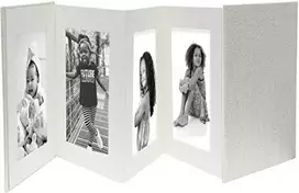 Nuotraukų rėmelis Deknudt Leporello pilka 8x13x18 linas, 8 nuotraukos A66DC7 8PH
