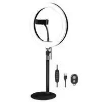 Dėklas Žiedinė lempa LogiLink Tripod for ring light for smartfon su pultu DM 25cm