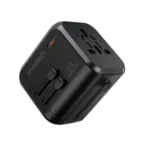 Kelioninis sieninis įkroviklis Choetech PD5008, 3xUSB-A, 1xUSB-C, GaN, 30W (juodas)