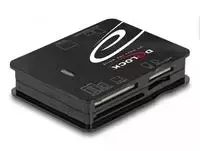 Skaitytuvas Delock DeLOCK USB 2.0 Card Reader for CF / SD / Micro SD / MS / xD / M2 memory cards, CF, MMC, MS Duo, MS Micro (M2), MicroSD (TransFlash), SD, xD, Juodas, 480Mbit/s, USB 2.0, 43.5 mm, 56.6 mm