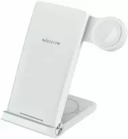 Nillkin PowerTrio 3in1 belaidis įkroviklis Apple Watch baltos spalvos (MFI)