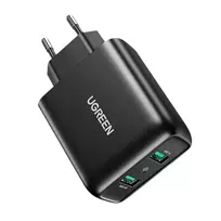 Greitas įkroviklis UGREEN, 2xUSB-A, 18W, PD 3.0 EU (juodas)