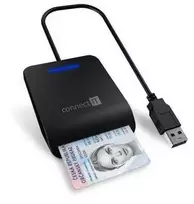 CONNECT IT USB eID ir lustinių kortelių skaitytuvas, juodas