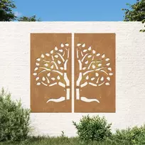 Nuotraukų rėmelis Sodo sienos dekoracija, 2 dalių, 105x55cm, corten plienas