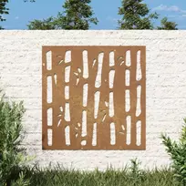 Nuotraukų rėmelis Sodo sienos dekoracija, 55x55cm, corten plienas, bambukas