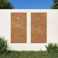 Nuotraukų rėmelis Sodo sienos dekoracija, 2 dalių, 105x55cm, corten plienas