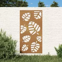 Nuotraukų rėmelis Sodo sienos dekoracija, 105x55cm, corten plienas, lapų dizaino