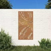 Nuotraukų rėmelis Sodo sienos dekoracija, 105x55cm, corten plienas, lapų dizaino