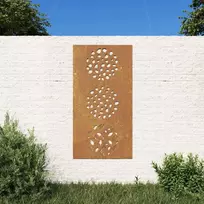 Nuotraukų rėmelis Sodo sienos dekoracija, 105x55cm, corten plienas, lapų dizaino