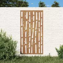 Nuotraukų rėmelis Sodo sienos dekoracija, 105x55cm, corten plienas, bambukas
