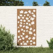 Nuotraukų rėmelis Sodo sienos dekoracija, 105x55cm, corten plienas, klevo lapai