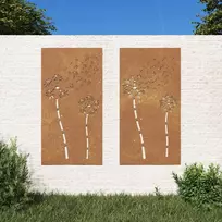Nuotraukų rėmelis Sodo sienos dekoracija, 2 dalių, 105x55cm, corten plienas