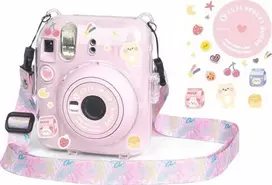 Viršelis LoveInstant Byla EtuI dėklo dangtelis, skirtas Fujifilm Instax Mini 12 + Lipdukai / Yogurt Rabbit