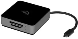 Skaitytuvas OWC Atlas Dual CFexpress + SD kortelių skaitytuvas: USB-C dviejų lizdų CFexpress Type B ir SDXC UHS-II kortelių skaitytuvas