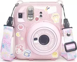Viršelis LoveInstant Byla FujiFilm FUJI INSTAX Mini 12 + Stickers ir Pocket Nuotraukos / Jogurtas Triušis / Rožinė Brocade