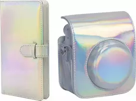 LoveInstant Dėklo viršelis, skirtas Fujifilm Instax Mini 12 + albumas 96 nuotraukoms / sidabrinė blykstė