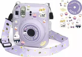 LoveInstant Dėklo dangtelis, skirtas Fujifilm Instax Mini 12 + Lipdukai / Cute Rabbit