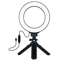 Puluz LED žiedinė lempa 16cm, su trikoju stovu 12-14.5cm, USB