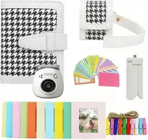 „LoveInstant 5-in-1“ rinkinys: priedų dėklas, albumas, lipdukai, rėmeliai, trikojis, skirtas „Fuji Instax Pal“ / baltas