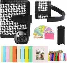 LoveInstant Set 5in1 Priedai Dėklas Albumas Lipdukai Rėmai Trikojis Fuji Instax Pal / Juodas