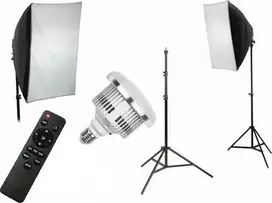 Xrec studijinis rinkinys 5in1 rinkinys Led lempa 200w (1600w) 3000-6500k + Nuotolinio valdymo pultas Softbox 50x70cm Trikojis 230cm / Led803
