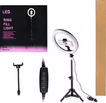 Žiedinė lempa ECOBOX* LAMPA LED PIERŚCIENIOWA SELFIE RING 26 CM MAKIJAŻ STOVAS 220CM