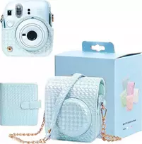 LoveInstant Set 2in1 dėklas, skirtas Fuji Instax Mini 12 + albumas 64 nuotraukoms / mėlyna